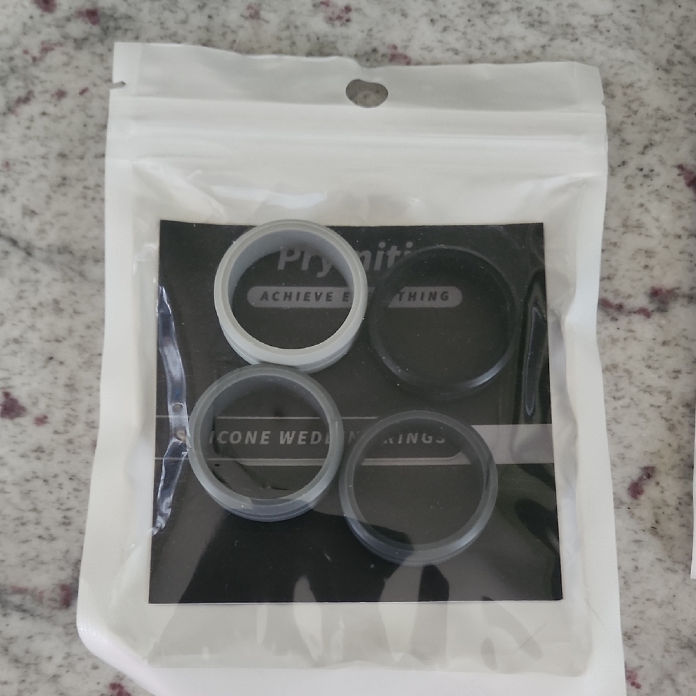 Black and Gray Silicone Rings Set
